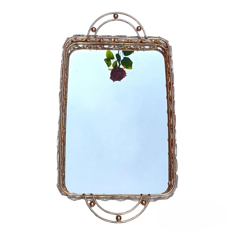 Elegante Pack de Bandeja Rectangular Deco Candy Bar - Metal con Vidrio-3