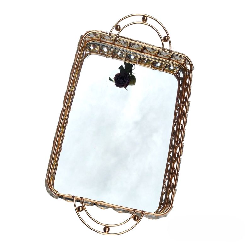 Elegante Pack de Bandeja Rectangular Deco Candy Bar - Metal con Vidrio-4