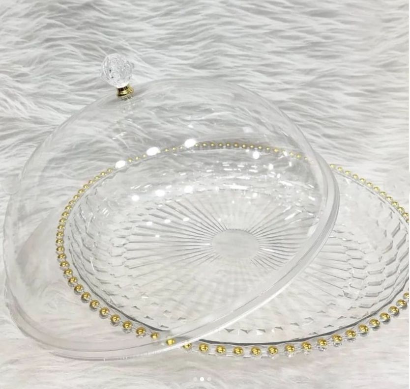 Bandeja Redonda con Tapa 32cm - Transparente-1