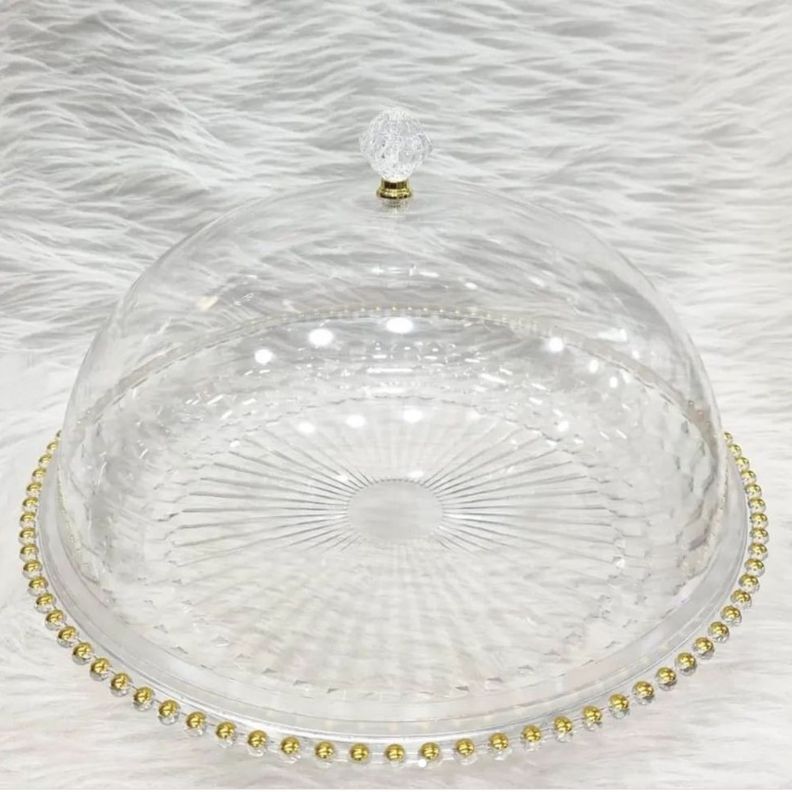 Bandeja Redonda con Tapa 32cm - Transparente-2
