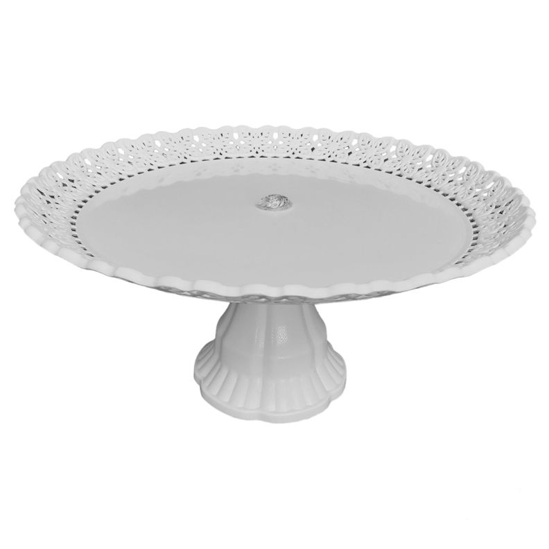 Pack 3 Bandejas Redonda C/Base Alta 21cm/24cm/32cm - Blanco-1