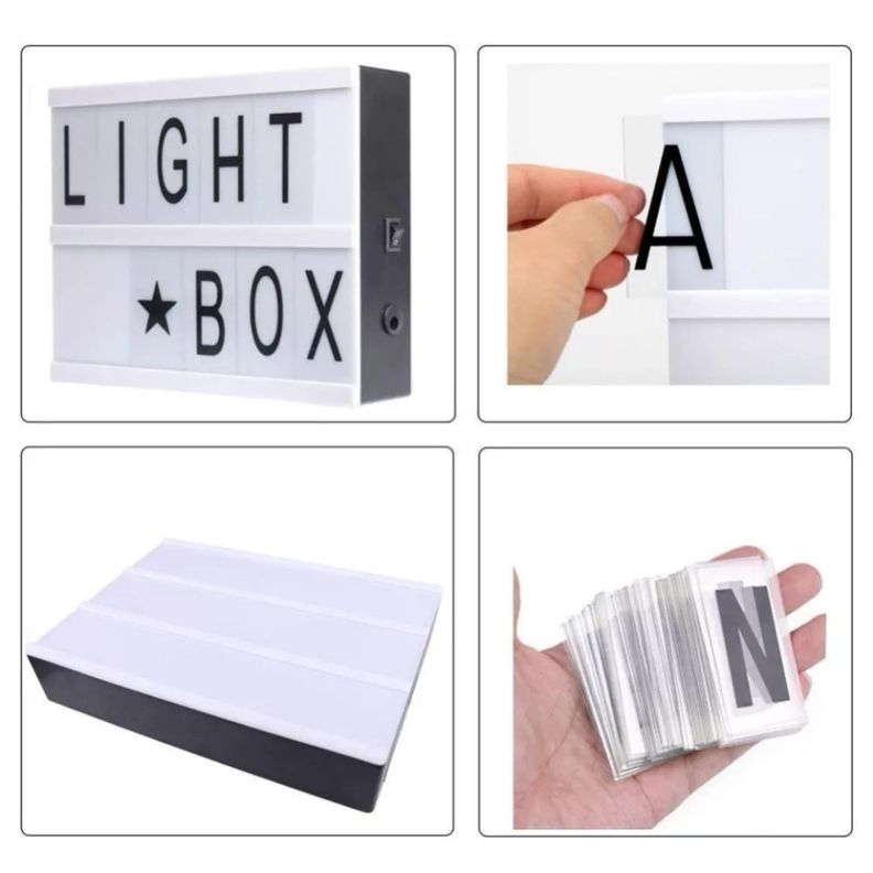 Caja de Luz Led para Mensajes Letras Números y Símbolos - Negro-2