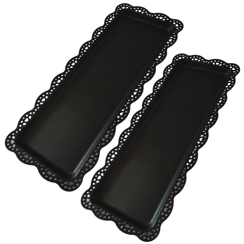 Pack 2 Bandejas Rectangular Para Pasteles - Negro-0