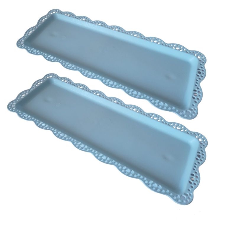 Pack 2 Bandejas Rectangular Para Pasteles - Celeste-0