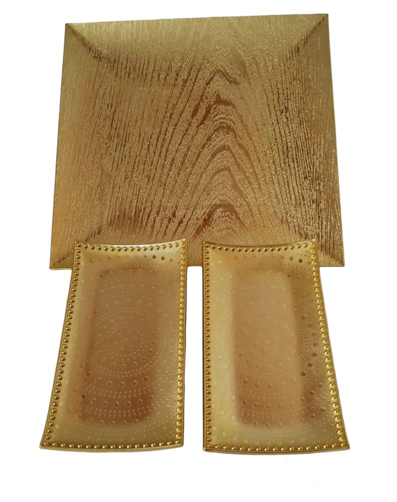 Pack 3 Bandejas C/Diseno - Dorado