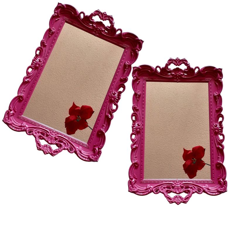 Pack 2 Bandeja Espejo Rectangular Deco Candy Bar - Fucsia-0