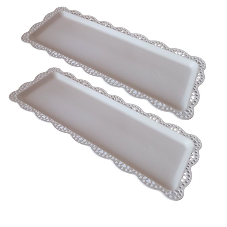 Pack 2 Bandejas Rectangular Para Pasteles - Blanco