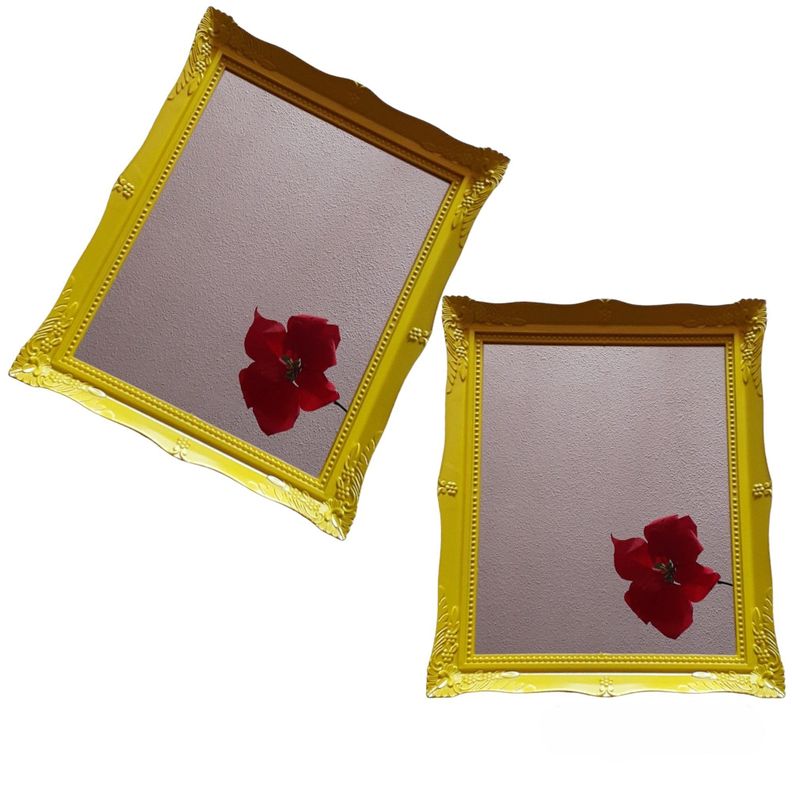 Pack 2 Bandeja Espejo Rectangular Deco Candy Bar - Amarillo
