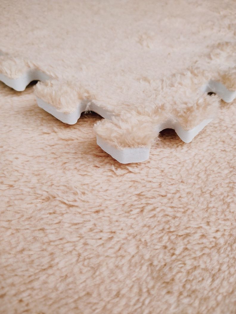 Pack Alfombra con Goma Eva Rompecabezas Didactica - Beige-1