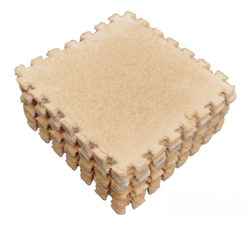 Pack Alfombra con Goma Eva Rompecabezas Didactica - Beige-2