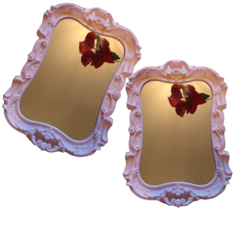 Pack 2 Bandeja Espejo Redondeado Deco Candy Bar - Rosado-0