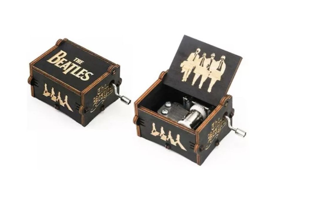 CAJA MUSICAL  THE BEATLES LET IT BE NEGRA-1