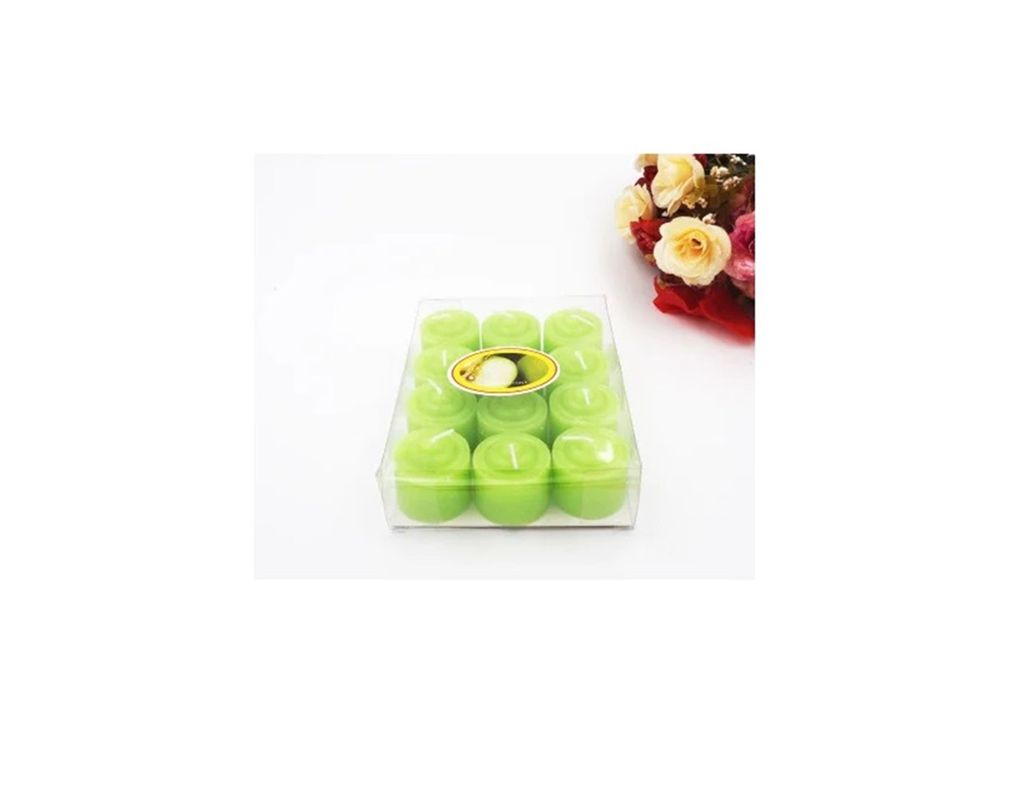 PACK 12 MINI VELAS ROMANTICAS VERDES 3.5 CM-0