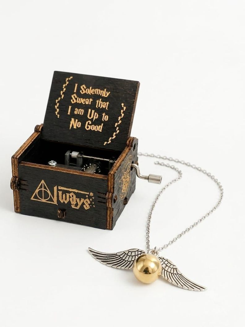 JUEGO DE CAJA MUSICAL Y COLLAR HARRY POTTER