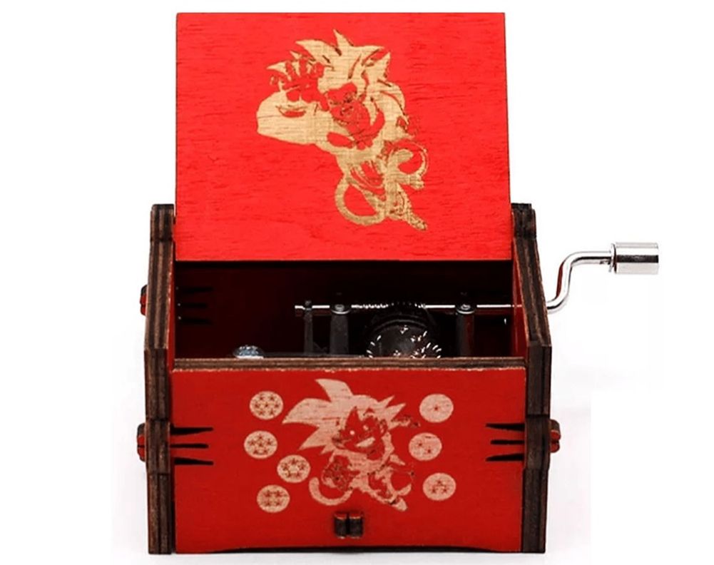 DRAGON BALL GT caja musical con manivela roja Rojo