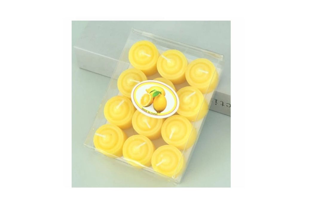 PACK 12 MINI VELAS ROMANTICAS AMARILLAS 3.5 CM-0