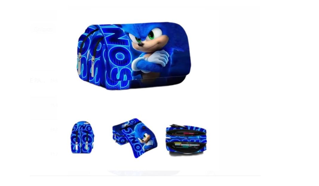 ESTUCHE DE PERSONAJE ANIMADO SONIC-1
