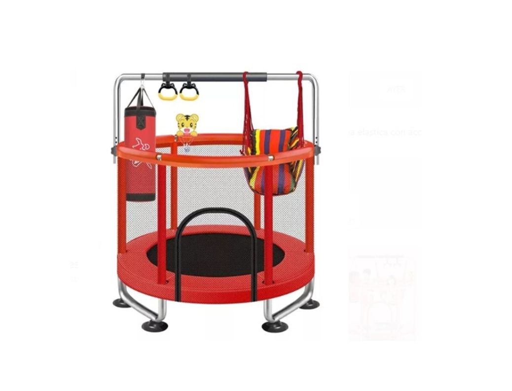 MINI CAMA ELASTICA CON ACCESORIOS ROJA PARA NIÑOS-0