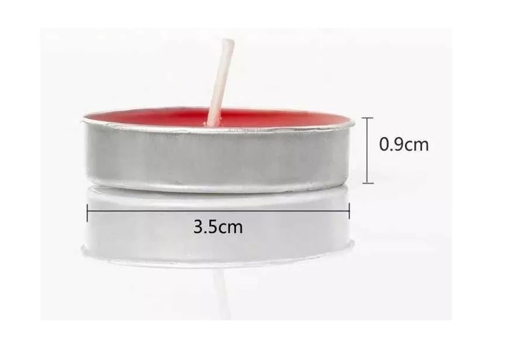 SET DE 50 VELAS TEA LIGHT 0.9 X 3.5 CM ROJA-2