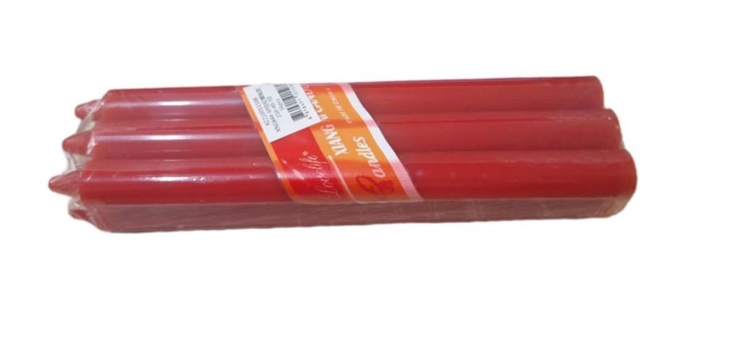 PACK 6 VELAS ROJAS DE ILUMINACION 20x2 CM-0