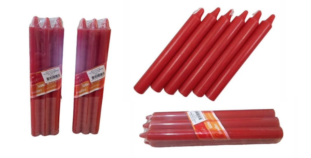 PACK 6 VELAS ROJAS DE ILUMINACION 20x2 CM-1