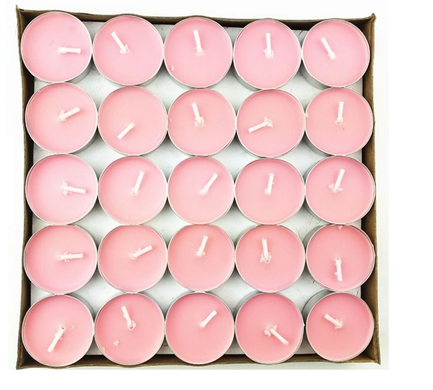 SET DE 50 VELAS TEA LIGHT 0.9 X 3.5 CM ROSADA-0