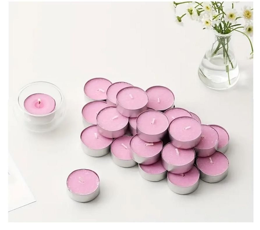 SET DE 50 VELAS TEA LIGHT 0.9 X 3.5 CM ROSADA-4