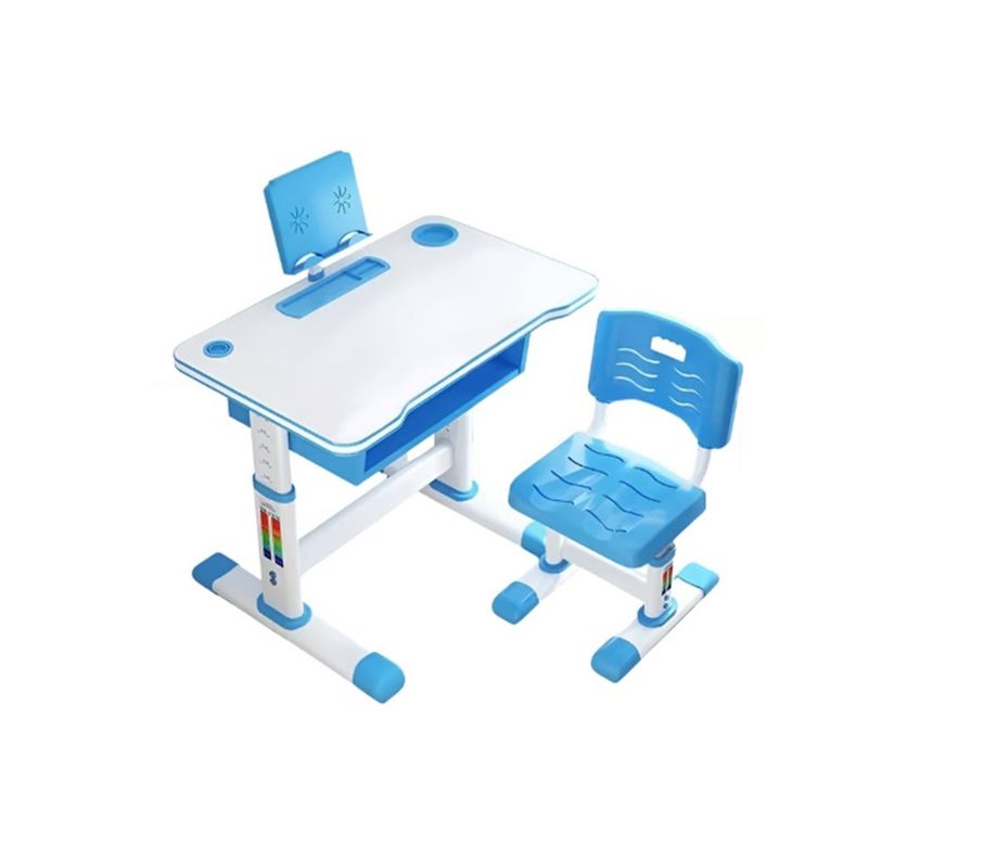 JUEGO DE ESCRITORIO MESA Y SILLA PARA NIÑOS CELESTE-0