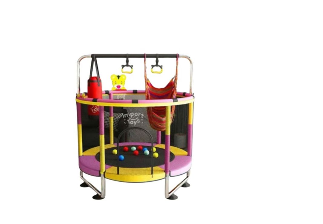 MINI CAMA ELASTICA CON ACCESORIOS AMARILLA PARA NIÑOS-0