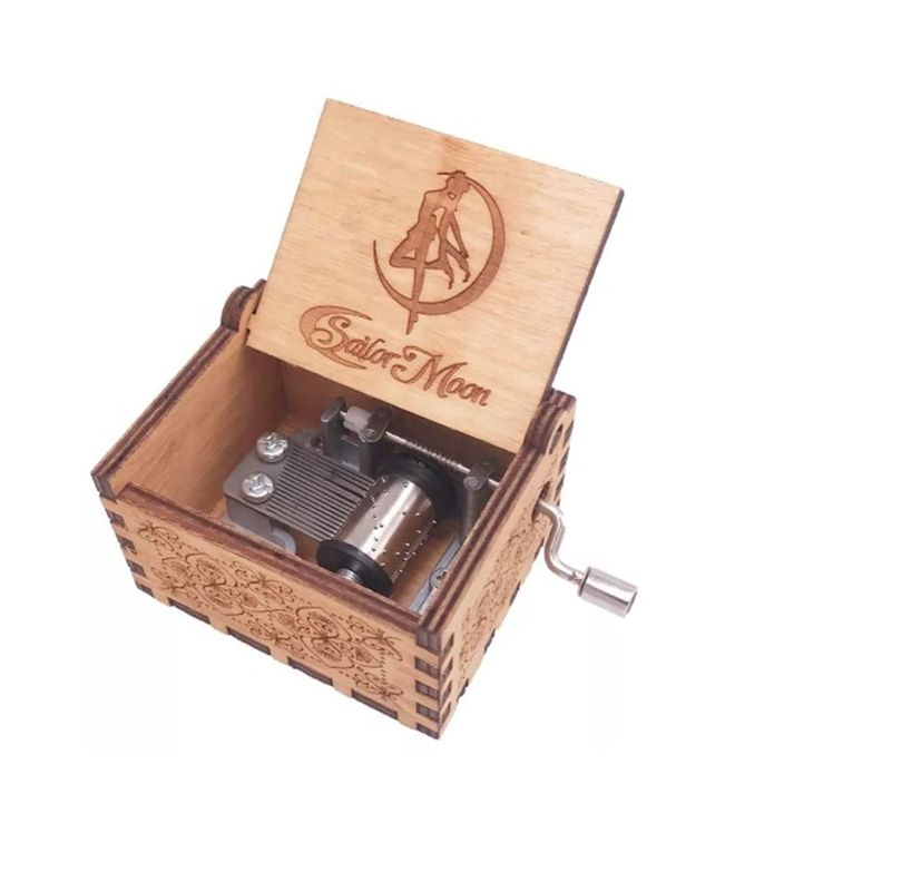 SAILOR MOON caja musical con manivela cafe-0