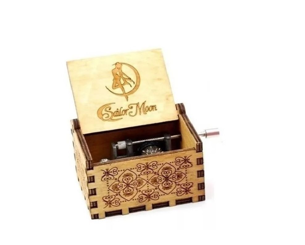SAILOR MOON caja musical con manivela cafe-1