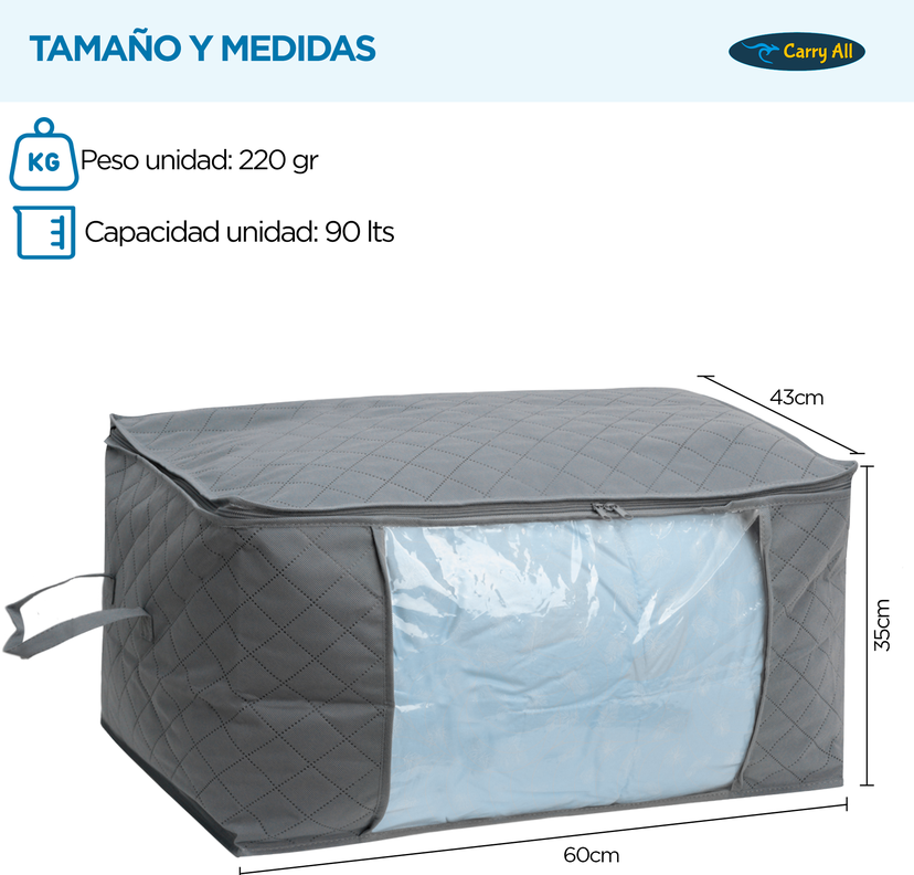 Pack 3 Bolsas Organizadoras Almacenaje Jumbo 90 Litros-1