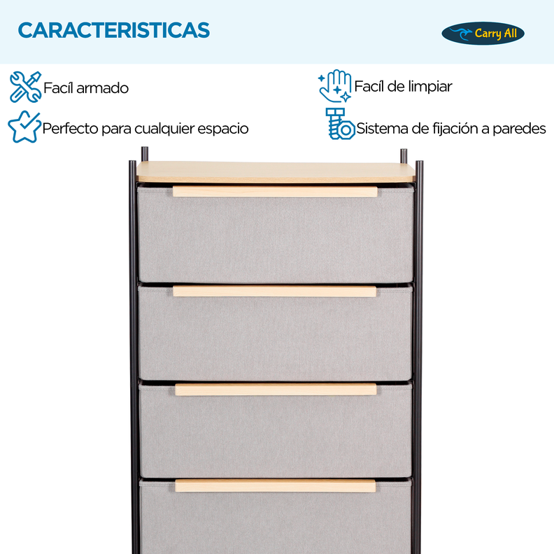 Velador 4 Cajones Carry All® Línea Minimalist -4