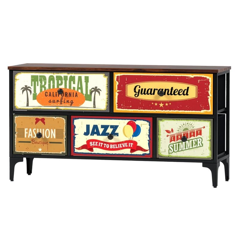 Mueble Cajonera 5 Cajones Decorados Carry All Linea Vintage