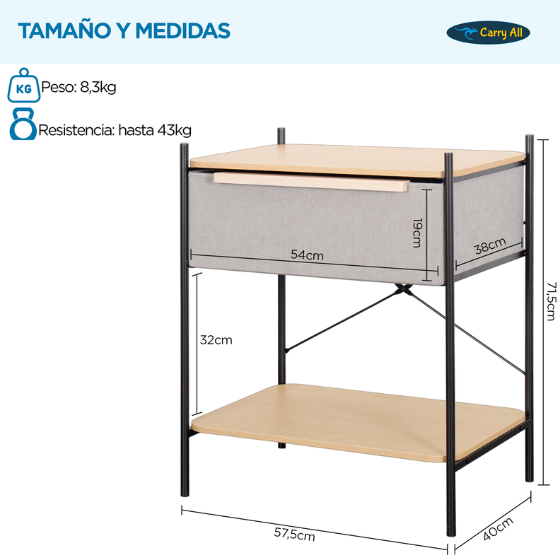 Velador 2 Niveles Carry All® Línea Minimalist -1