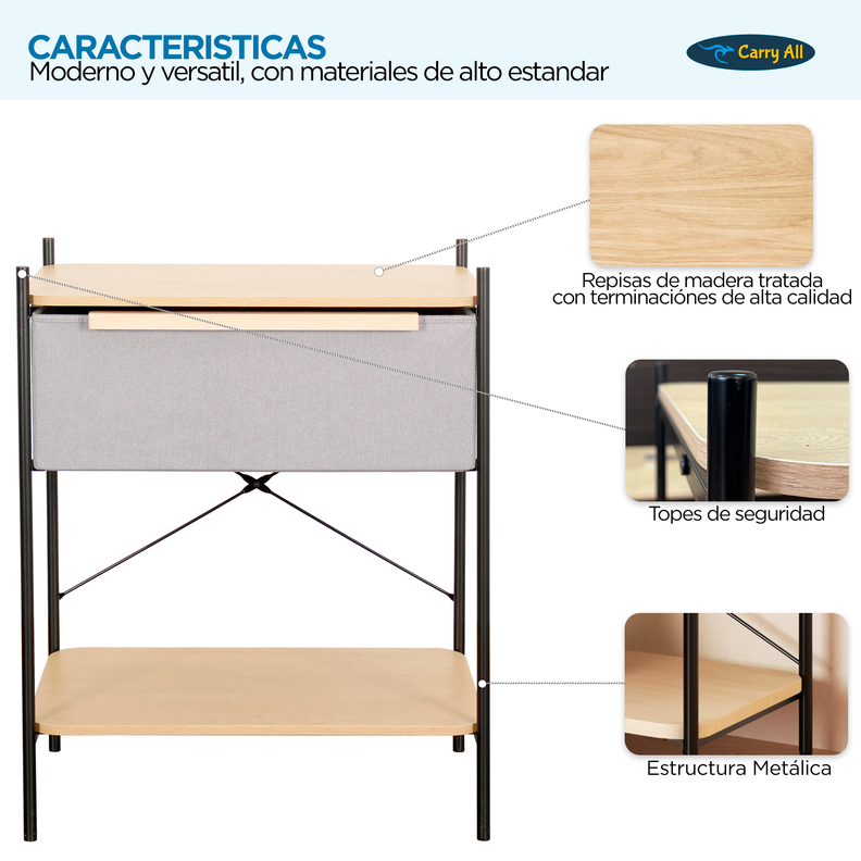 Velador 2 Niveles Carry All® Línea Minimalist -2