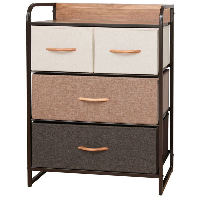 Cajonera Organizador Comoda 4 Cajones Metal Madera Tela Diseno 10