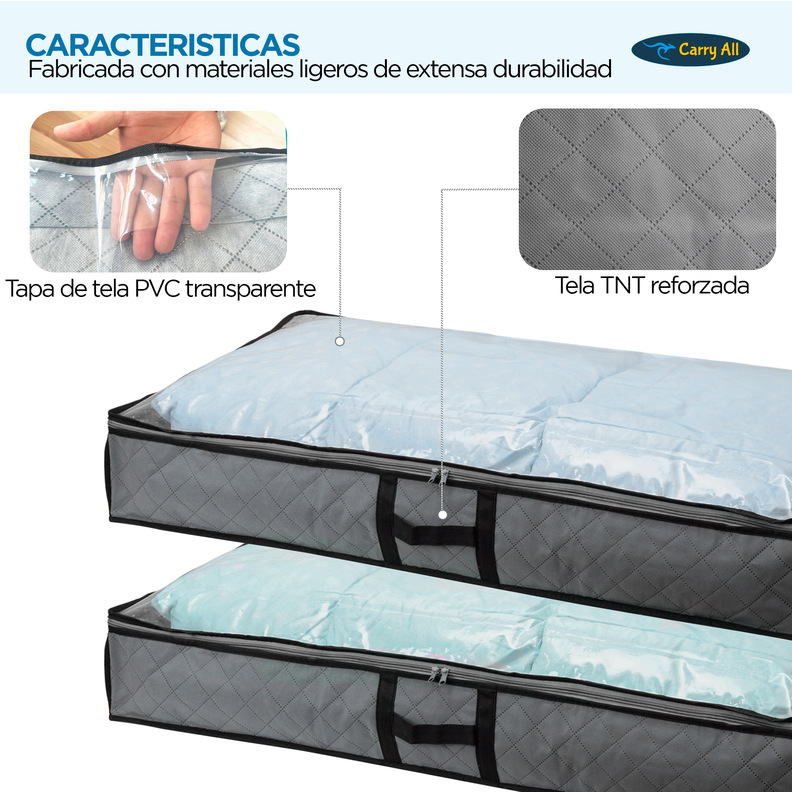 Pack 2 Bolsos Organizadores Bajo Cama Carry All® 75 Litros -2