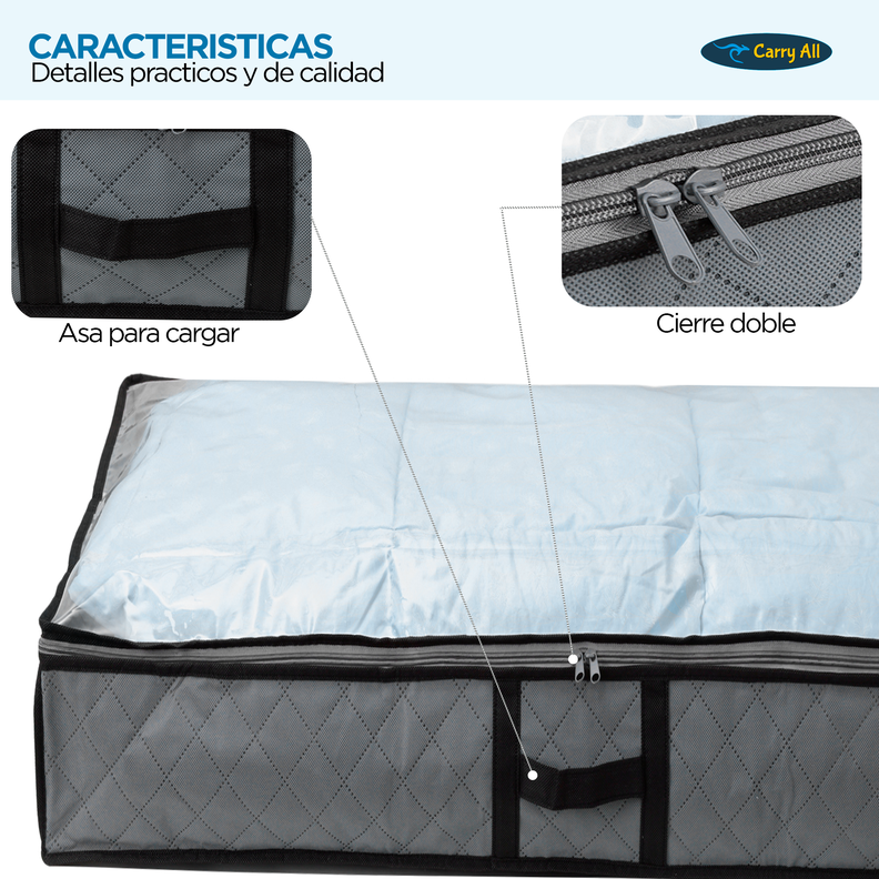 Pack 2 Bolsos Organizadores Bajo Cama Carry All® 75 Litros -4