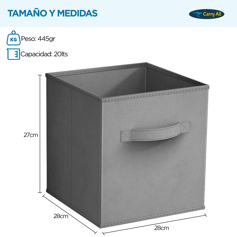 Pack 6 Cajas Cubo Organizadores Plegables Carry All®-3