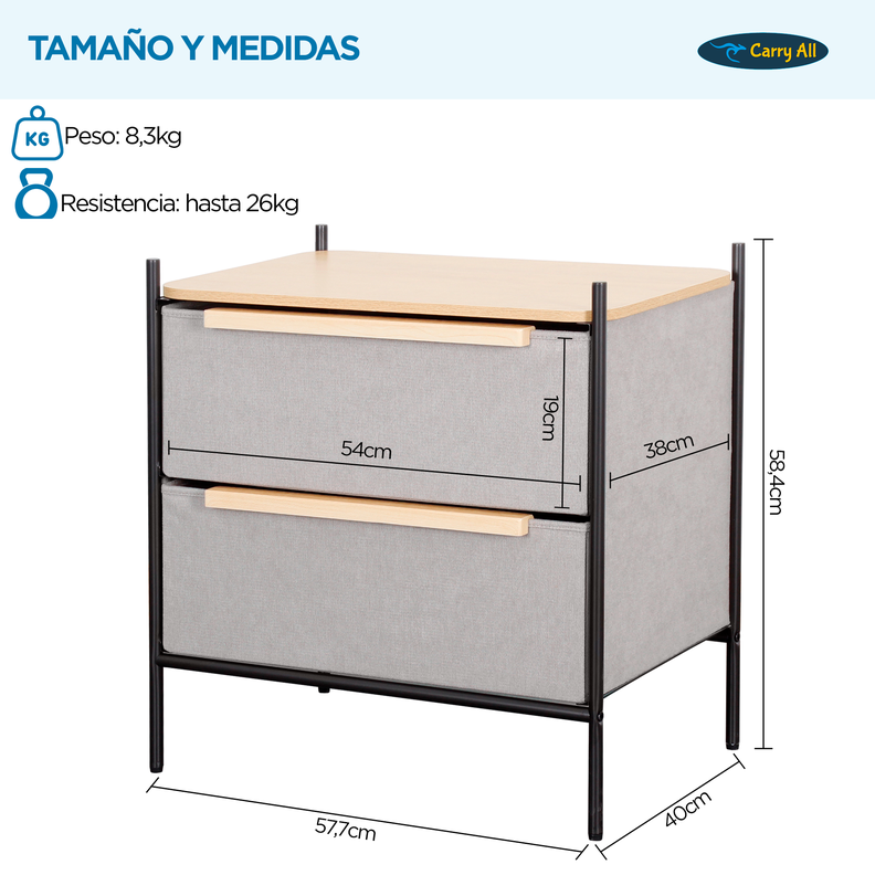 Velador Cajonera Carry All  Línea Minimalist -1