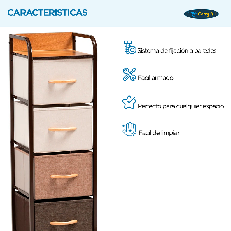 Velador Cajonera 4 Cajones Carry All® Linea Hogar-4