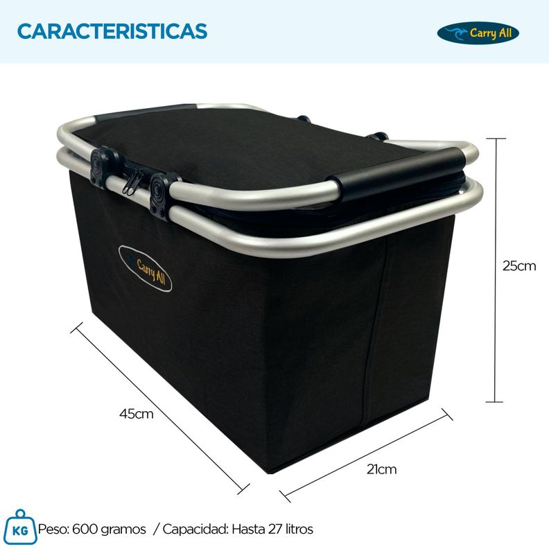 Canasto Cesta Plegable  27 Litros Carry All® -4