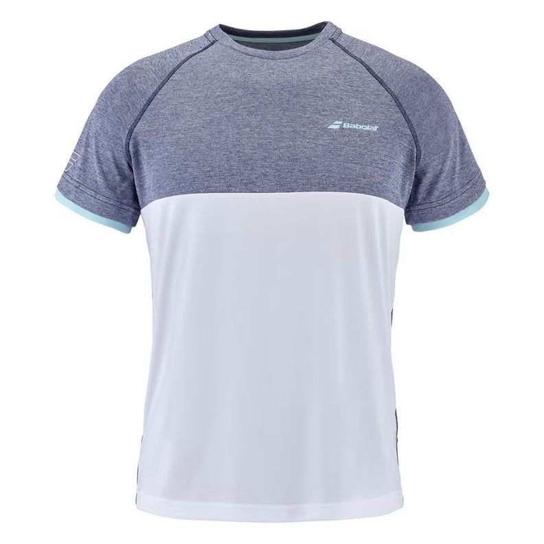 POLERA TENIS NIÑO BABOLAT PLAY CREW NECK TEE BLANCA-0