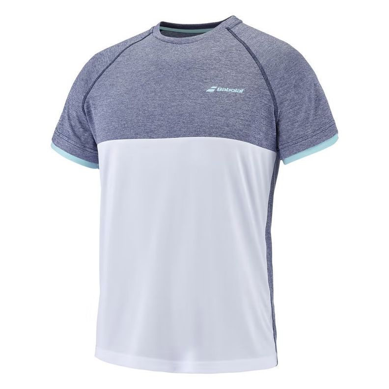POLERA TENIS NIÑO BABOLAT PLAY CREW NECK TEE BLANCA-1