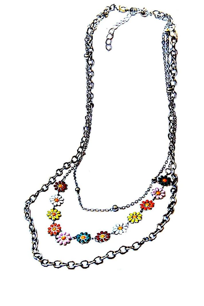 Collar Gargantilla Florecitas Plateado VivaFelicia-0