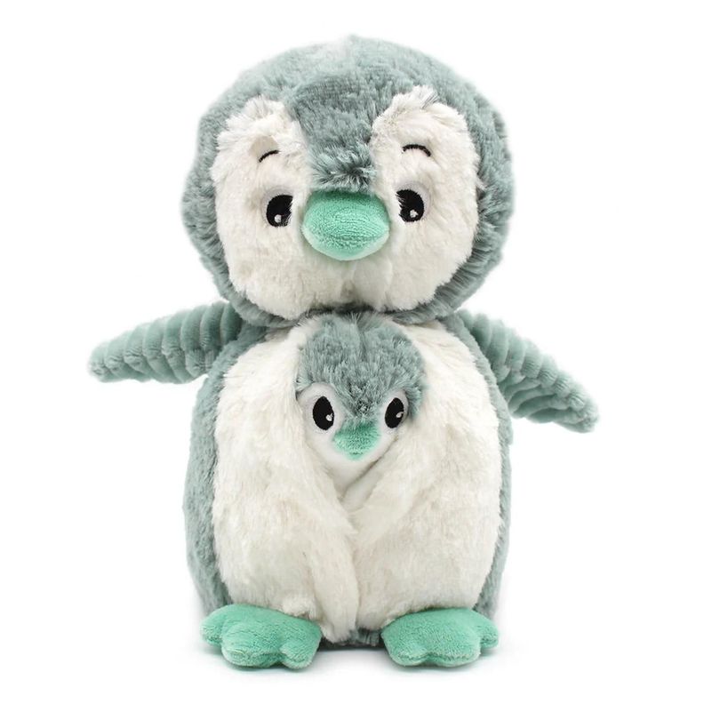 Peluche Pinguino Iglou Mama y Bebe - Menta Verde Claro