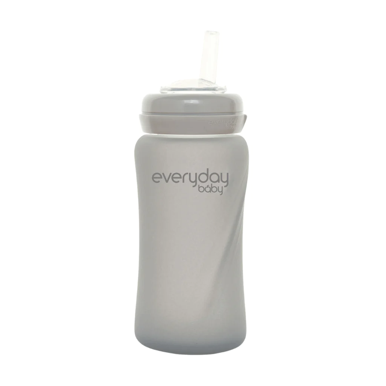 Mamadera De Vidrio Con Bombilla 240 ML Gris-0