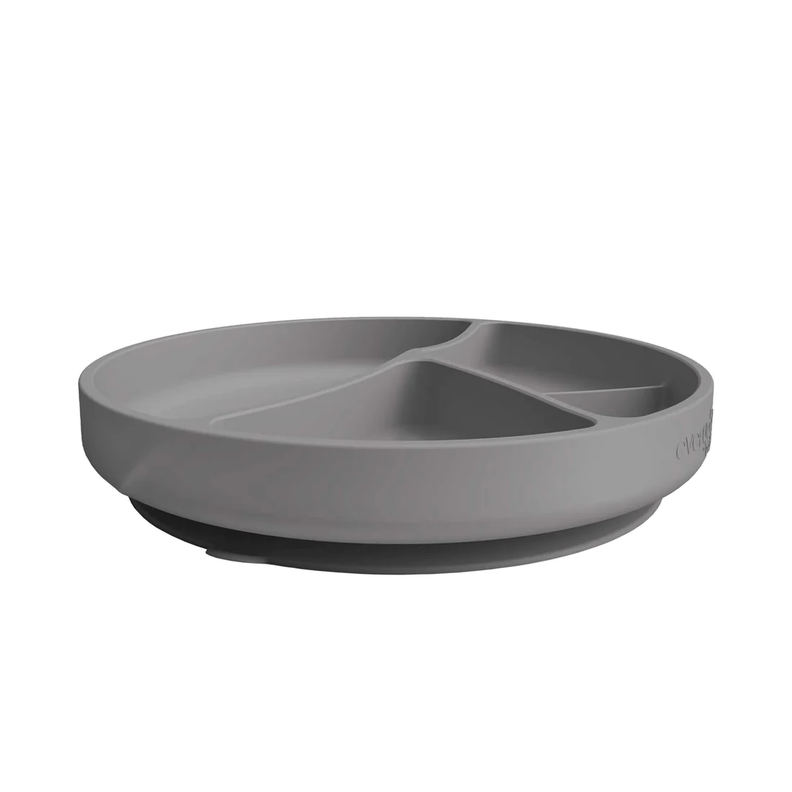 Plato De Silicona Con Ventosa Gris New-1