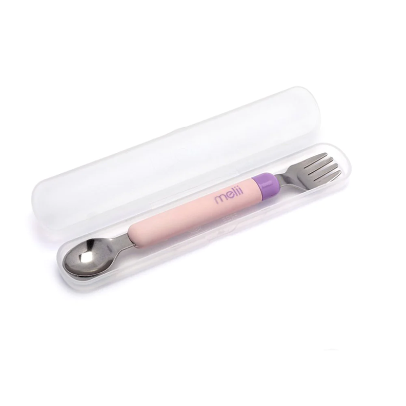 Set Cuchara Y Tenedor Desmontable Rosado-Morado-1